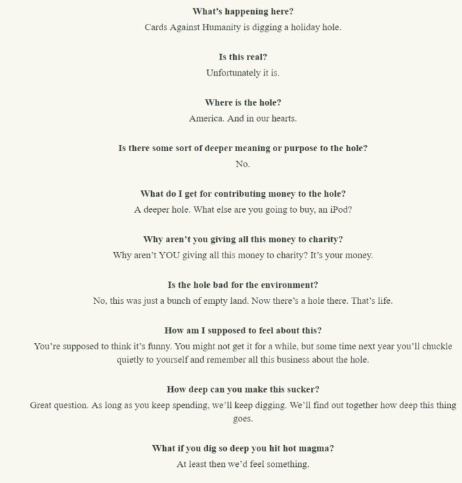 holidayholefaq