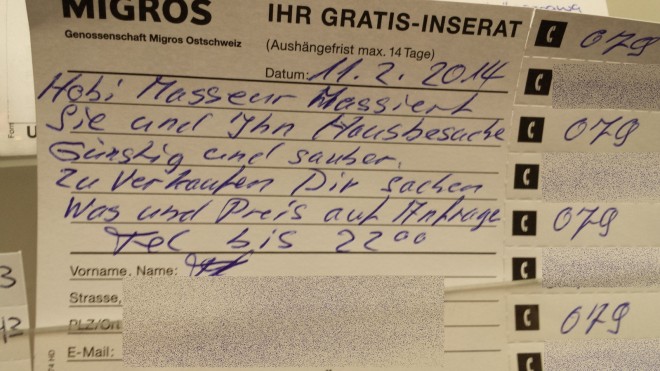 Inserat Massage und Sachen